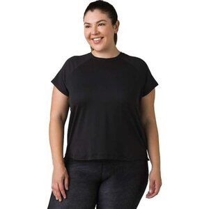 PrAna Alpenglow Short Sleeve Womens 3X Black T-Shirt Standard Fit Stretch NWT